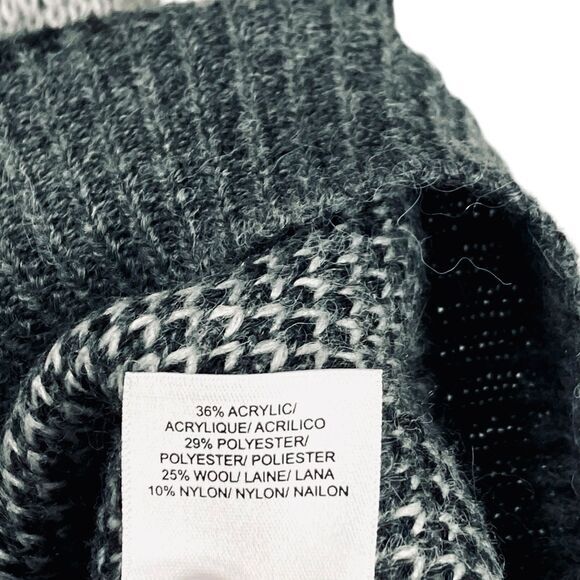 Lucky Brand Wool Blend Sweater Women XL Gray Black Camo Crewneck Hunter Pullover - Picture 16 of 16